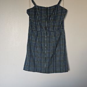 Aeropostale Blue and White And Yellow Checkered Mini Dress